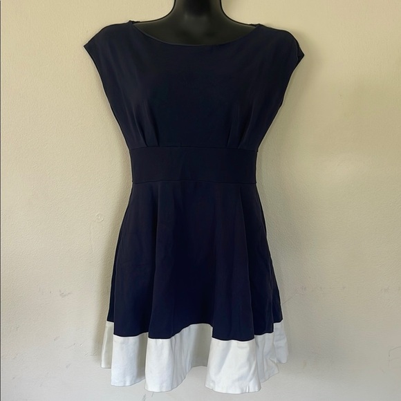Kate Spade Blue and White Ruffled Tiered Mini Dress - Picture 1 of 7